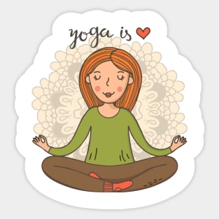 Yoga is love Sticker